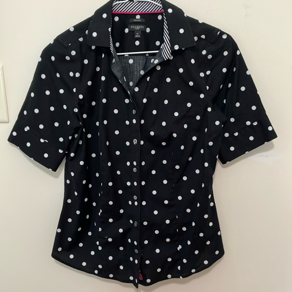 Talbots Petite Polka Dot Button Down Shirt PRICE DROPPED!!